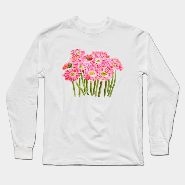 pink gerbera daisy Long Sleeve T-Shirt by colorandcolor